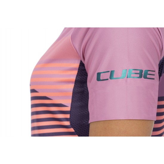 TRICOU CUBE TEAMLINE WS ROUNDNECK S/S VIOLET/ROSE S TRICOU CUBE TEAMLINE WS ROUNDNECK S/S VIOLET/ROSE S