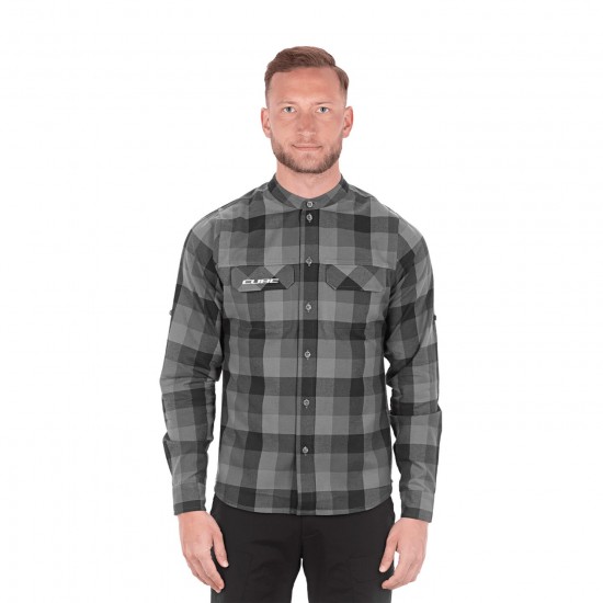 TRICOU CUBE WORK SHIRT L/S GREY CHECK  M