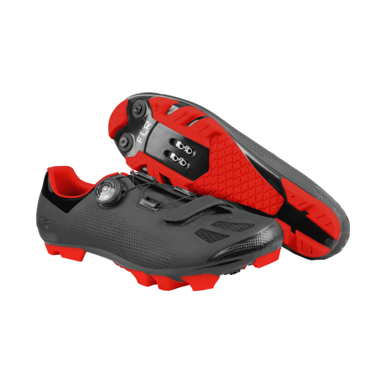 Pantofi ciclism FLR F-70 Elite Mtb - Negru/Rosu 41