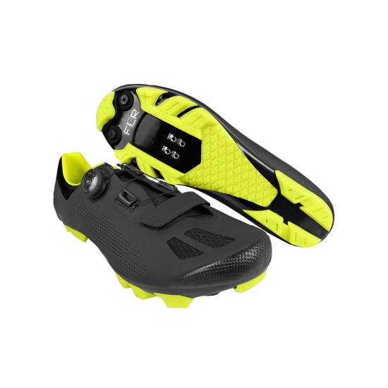 Pantofi ciclism FLR F-70 Elite Mtb - Negru/Galben neon 45 Pantofi ciclism FLR F-70 Elite Mtb - Negru/Galben neon 45
