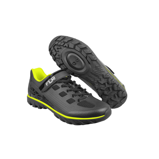 Pantofi ciclism FLR Rexston Mtb - Negru/Galben neon 41