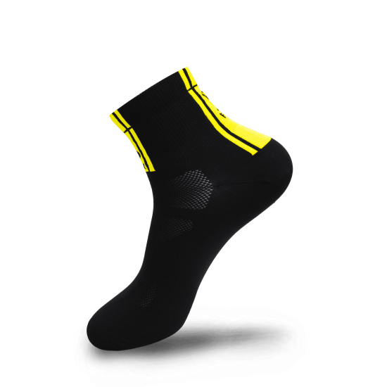 Sosete FLR Elite 9cm - Negru/Galben neon 35-38