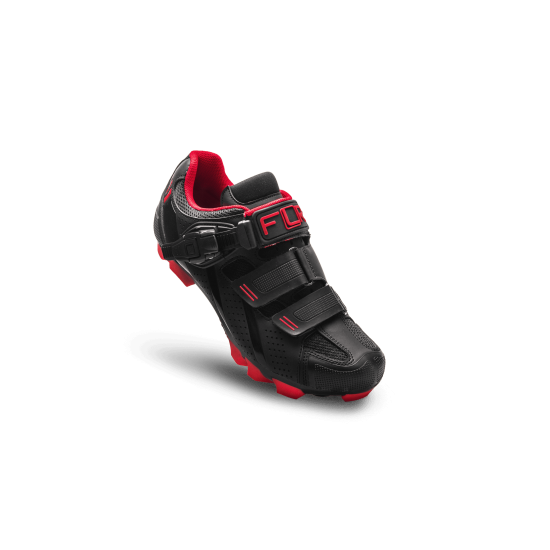 Pantofi ciclism FLR Elite MTB F-65 - Negru/Rosu 47