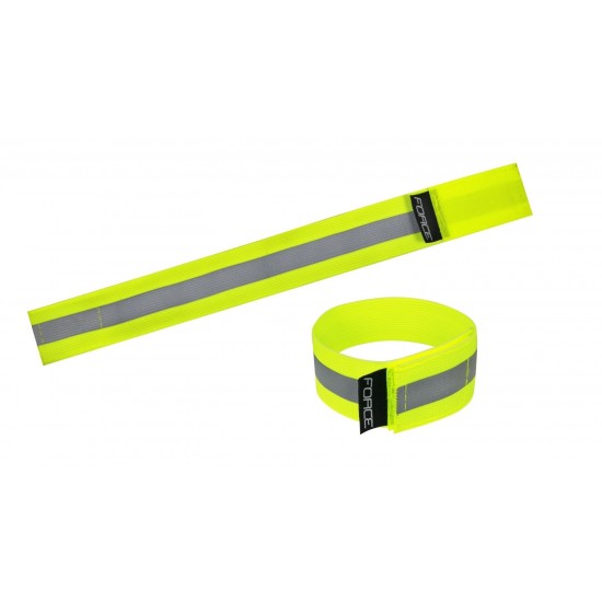 Banda reflectorizanta Force Lun Velcro fluo