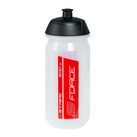 Bidon Force Stripe 0.5l transparent/rosu