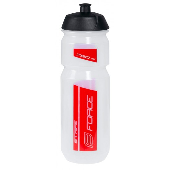 Bidon Force Stripe 0.75l transparent/rosu