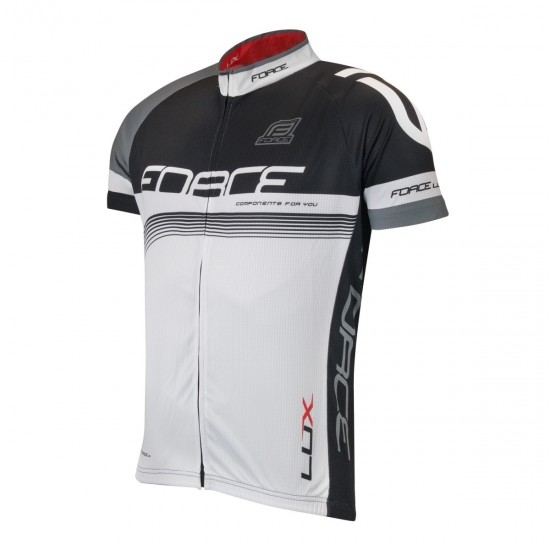 Bluza ciclism Force Lux maneci scurte negru/alb XS Bluza ciclism Force Lux maneci scurte negru/alb XS
