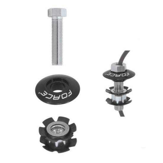 Capac si floare Force BMX cu gaura conducta 1.1/8 negre