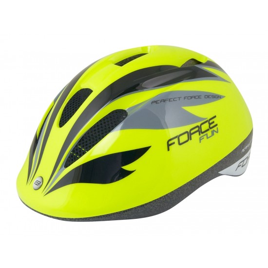 Casca Force Fun Stripes Fluo/Negru/Gri M Casca copii Force FUN Stripes Fluo/Negru/Gri M (52-56 cm)
