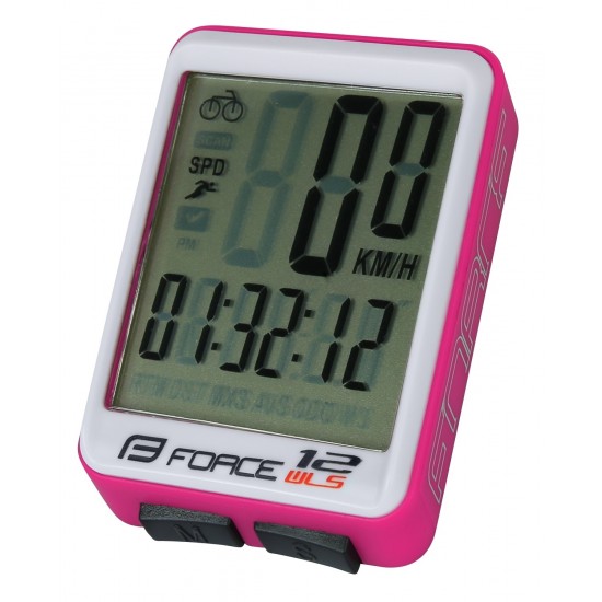Ciclocomputer Force 12F fara fir roz Ciclocomputer Force 12F fara fir roz