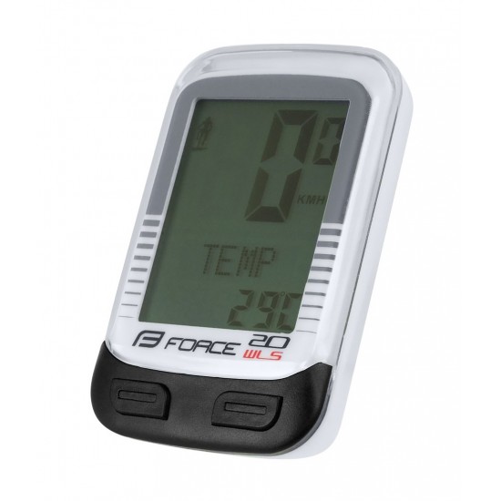Ciclocomputer Force WLS 20F fara fir alb Ciclocomputer Force WLS 20F fara fir alb