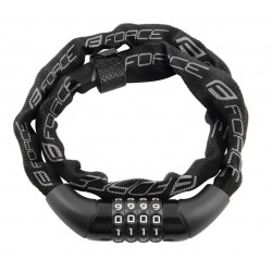 Lacat Force Chain cu cifru 120cm/4mm negru Lacat Force Chain cu cifru 120cm/4mm negru