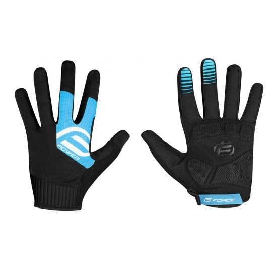 Manusi Force MTB Power, negru/albastru, L Manusi Force MTB Power Black/Blue L