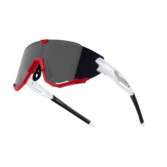 Ochelari Force Creed alb/rosu, lentila neagra oglinda Ochelari Force Creed lentila neagra oglinda alb/rosu