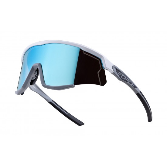 Ochelari Force Sonic lentila albastra oglinda alb/gri