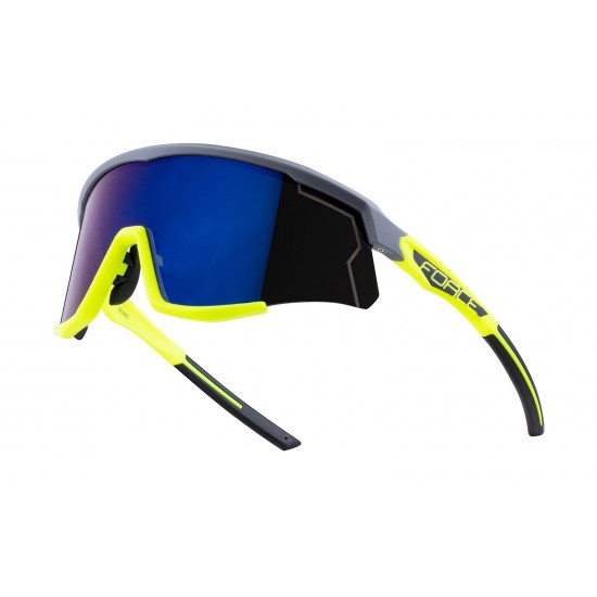 Ochelari Force Sonic lentila albastra oglinda gri/fluo