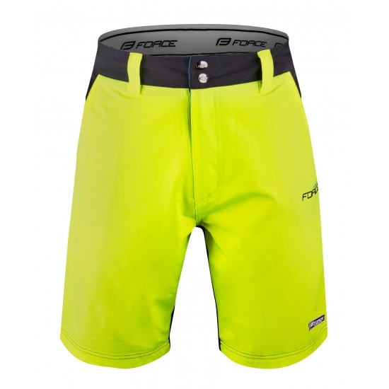 Pantaloni Force Blade MTB cu sub-pantaloni cu bazon Negru/Fluo XS Pantaloni Force Blade MTB cu sub-pantaloni cu bazon Negru/Fluo XS