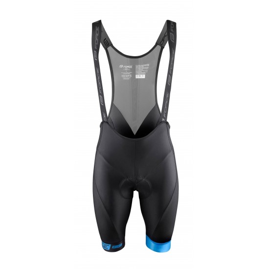 Pantaloni scurti cu bazon si bretele Force B51 negru/albastru S