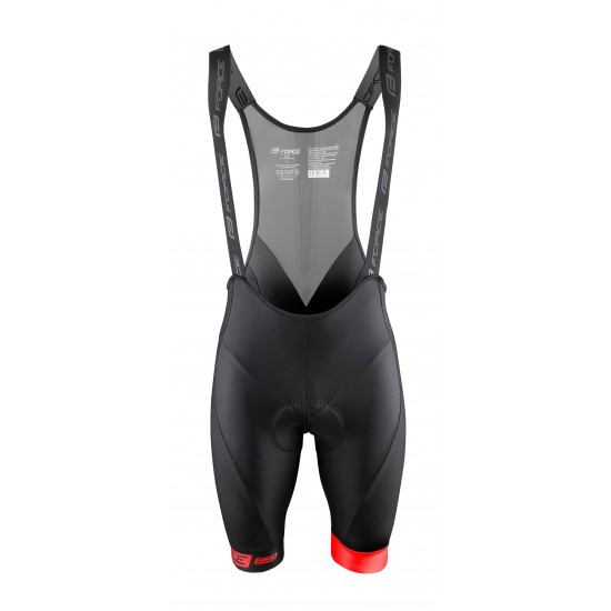 Pantaloni scurti cu bazon si bretele Force B51 Negru-Rosu XS Pantaloni scurti cu bazon si bretele Force B51 negru/rosu XS