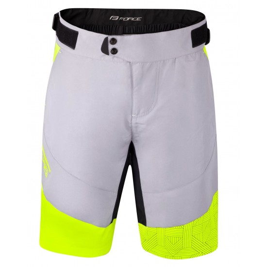 Pantaloni scurti cu bazon Force Storm gri/fluo XL