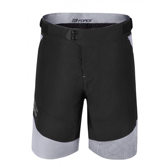 Pantaloni scurti Force Storm pana la talie cu bazon, negru/gri M Pantaloni scurti cu bazon Force Storm negru/gri negru/gri M