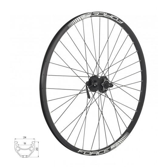 Roata fata 26 Force Basic Disc 559x19 butuc Shimano HBM475 Roata fata 26 Force Basic Disc 559x19 butuc Shimano HBM475