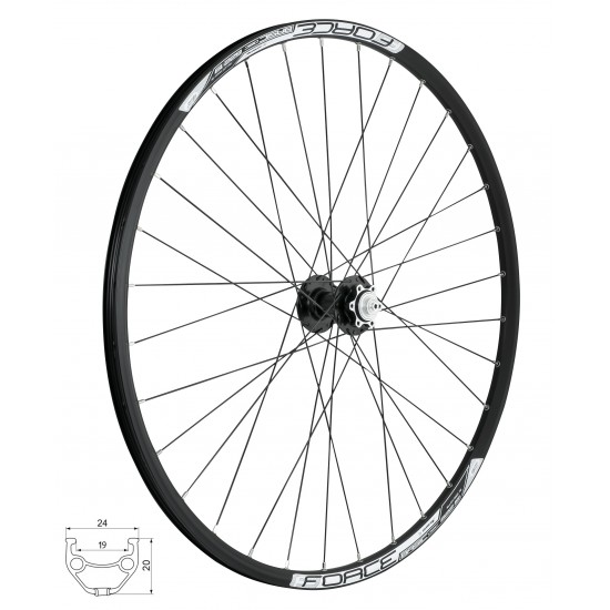 Roata fata 28/29 Force Basic Disc 622x19 6 suruburi Roata fata 28/29 Force Basic Disc 622x19 6 suruburi