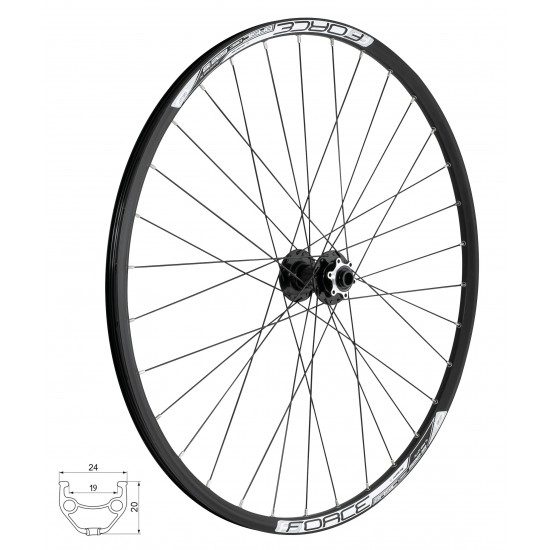 Roata fata 28/29 Force Basic Disc 622x19 6 suruburi ax 15 mm Roata fata 28/29 Force Basic Disc 622x19 6 suruburi ax 15 mm