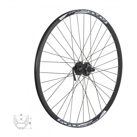 Roata fata Force Basic Disc 622x19 butuc Shimano HBM475 Roata fata Force Basic Disc 622x19 butuc Shimano HBM475
