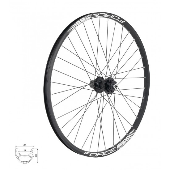Roata spate 26 Force Basic Disc 559x19 Roata spate 26 Force Basic Disc 559x19