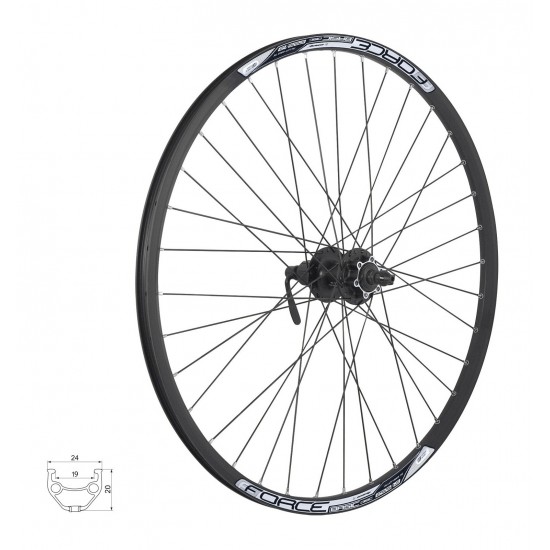 Roata spate Force Basic Disc 622x19 butuc Shimano FHM475 Roata spate Force Basic Disc 622x19 butuc Shimano FHM475