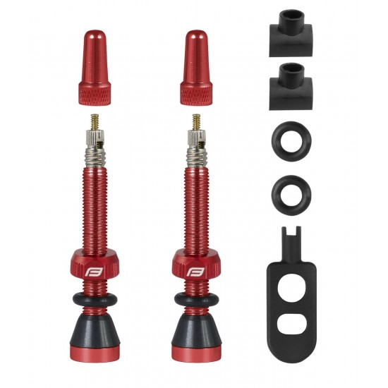 Set Valve Tubeless Force 2xFv 44mm Rosii