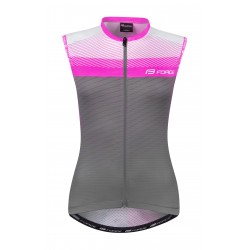 Tricou ciclism fara maneci Force F Acceler gri/roz XS