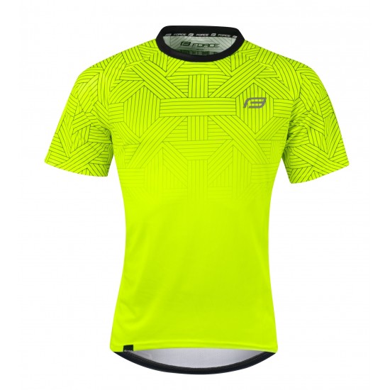 Tricou ciclism Force City, fluo/negru, XXXL Tricou ciclism Force City fluo/negru XXXL