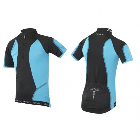Tricou ciclism Force Kid Star 154-164 cm negru/albastru Tricou ciclism Force Kid Star albastru/negru 154-164 cm