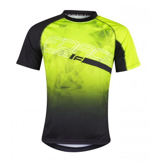 Tricou ciclism Force MTB Core fluo/negru XL