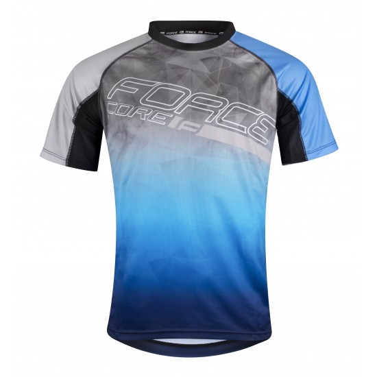 Tricou ciclism Force MTB Core, gri/albastru, 3XL Tricou ciclism Force MTB Core gri/albastru 3XL