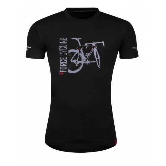 Tricou FORCE FLOW maneci scurte negru XS Tricou FORCE FLOW maneci scurte negru XS