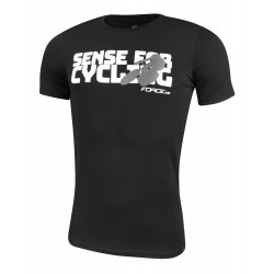 Tricou Force Sense negru print alb L Tricou Force Sense negru print alb L