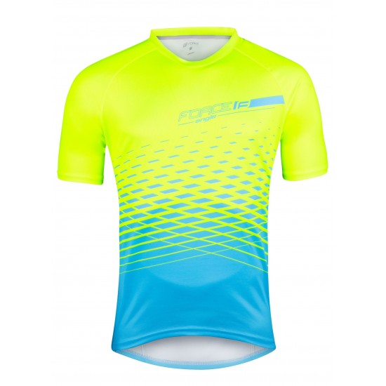 Tricou maneca scurta Force MTB Angle, albastru/fluo, 3XL Tricou maneca scurta Force MTB Angle albastru/fluo 3XL