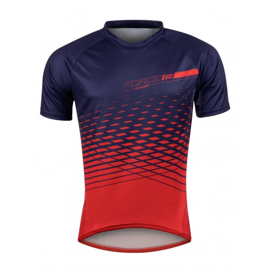 Tricou maneca scurta Force MTB Angle albastru/rosu XXXL