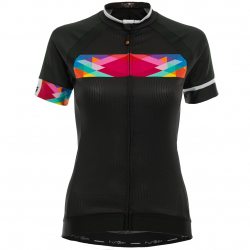 Tricou Ciclism FUNKIER Nugola-2 Pro Women (S/S) - Black/Multicolor XXS