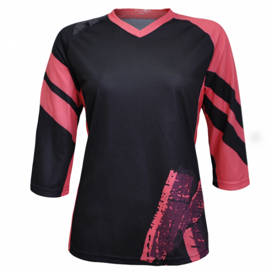 Tricou FUNKIER Dolomiti-W Enduro Women 3/4 sleeve - Black/Pink S Tricou FUNKIER Dolomiti-W Enduro Women 3/4 sleeve - Black/Pink S