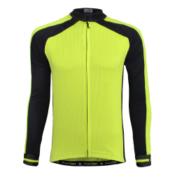 Tricou Termic Ciclism Copii FUNKIER Firenze-LW Winter (L/S) - Neon Yellow 8 ani