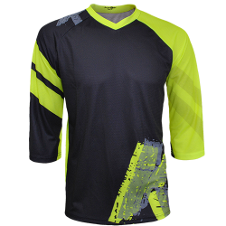 Tricou FUNKIER Dolomiti-K Enduro Kids 3/4 sleeve - Black/Ref Yellow 14 ani
