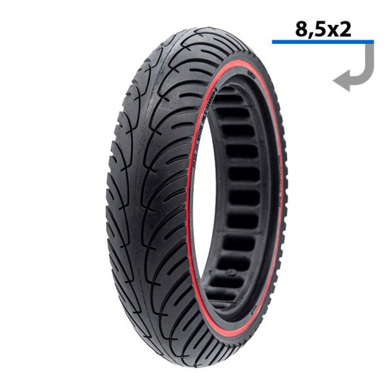 Anvelopa solida ultra-usoara 8.5x2 Negru/Rosu Anvelopa solida ultra-usoara 8.5x2 Negru/Rosu