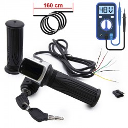 Mansoane universale cu acceleratie si cheie contact pentru biciclete si trotinete electrice - 48V Mansoane universale cu acceleratie si cheie contact pentru biciclete si trotinete electrice - 48V