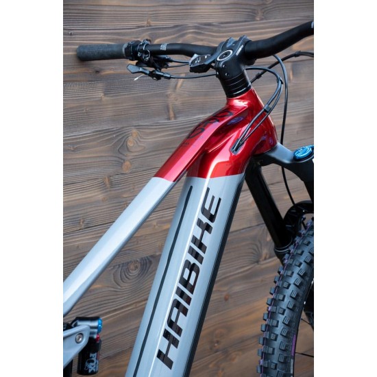 e-bike Haibike NDURO 7 i720Wh 12-G SLX 2023 XL glossy grey red lime black e-bike Haibike NDURO 7 i720Wh 12-G SLX 2023 XL glossy grey red lime black