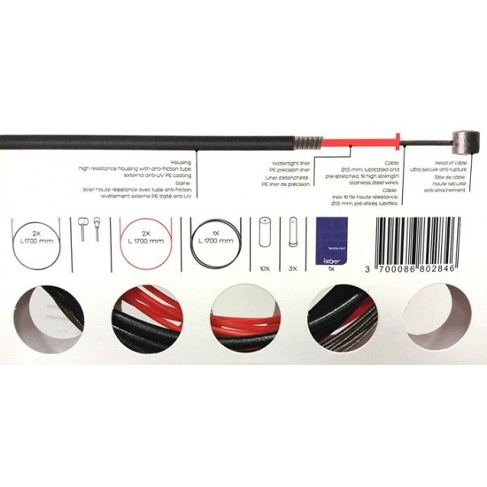 Cablu Schimbator + Camasa IXOW Precision (Mtb/road) - Rosu