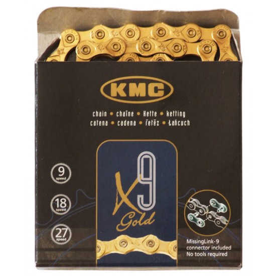 Lanţ KMC X9 auriu Lanţ KMC X9 auriu